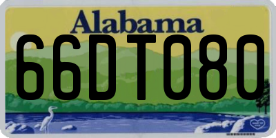 AL license plate 66DT080