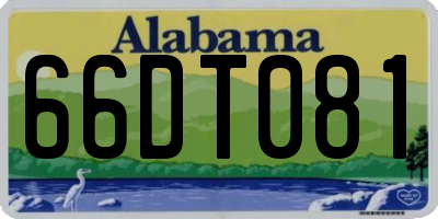 AL license plate 66DT081
