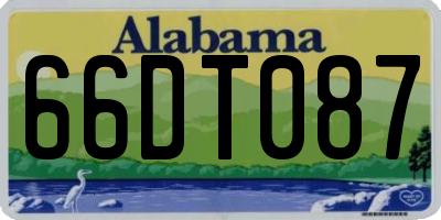 AL license plate 66DT087