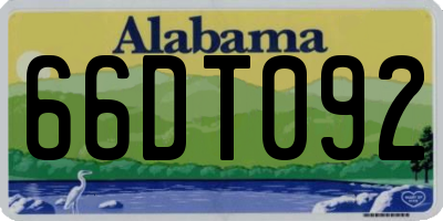 AL license plate 66DT092