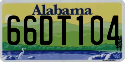 AL license plate 66DT104