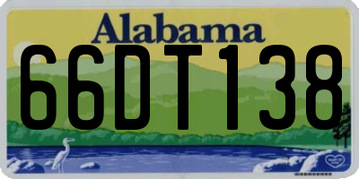 AL license plate 66DT138