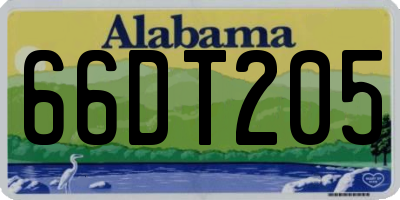 AL license plate 66DT205
