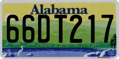 AL license plate 66DT217