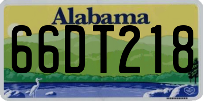AL license plate 66DT218