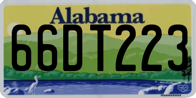 AL license plate 66DT223