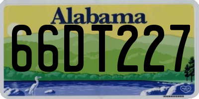 AL license plate 66DT227