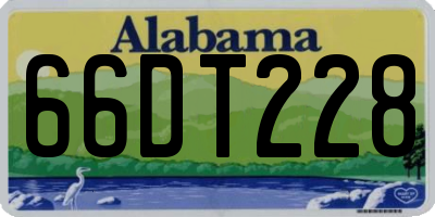 AL license plate 66DT228