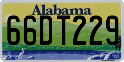AL license plate 66DT229