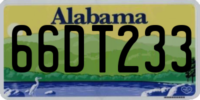 AL license plate 66DT233