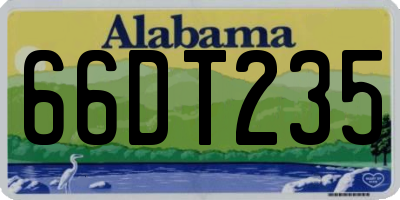 AL license plate 66DT235