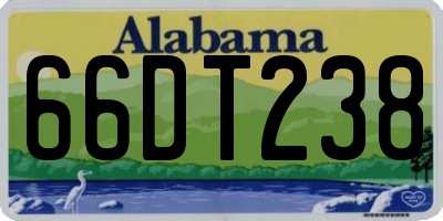 AL license plate 66DT238