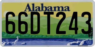 AL license plate 66DT243