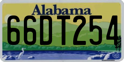 AL license plate 66DT254