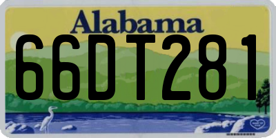 AL license plate 66DT281