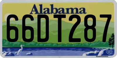 AL license plate 66DT287