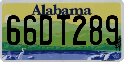 AL license plate 66DT289
