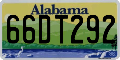 AL license plate 66DT292