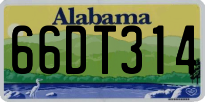 AL license plate 66DT314