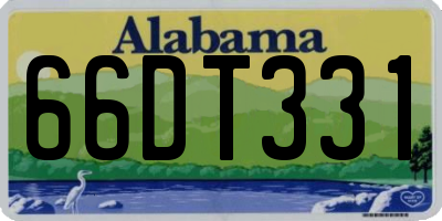 AL license plate 66DT331