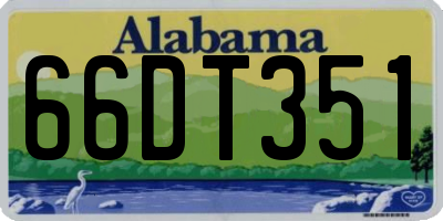 AL license plate 66DT351
