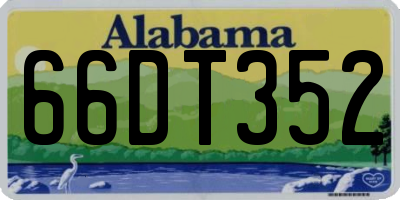 AL license plate 66DT352