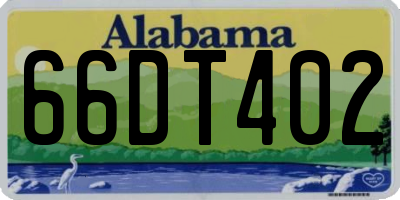 AL license plate 66DT402