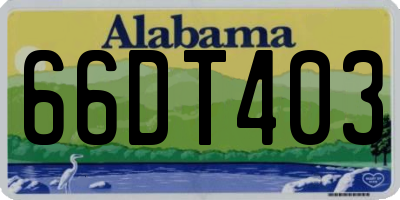 AL license plate 66DT403