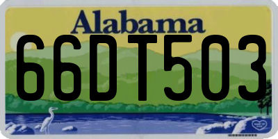 AL license plate 66DT503
