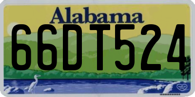 AL license plate 66DT524