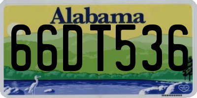AL license plate 66DT536