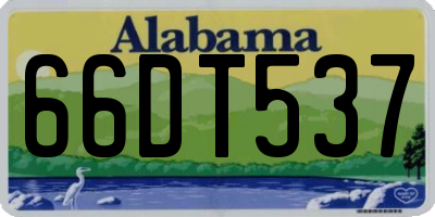 AL license plate 66DT537