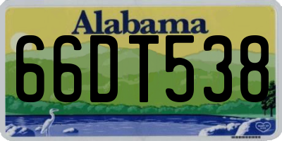 AL license plate 66DT538