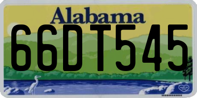 AL license plate 66DT545