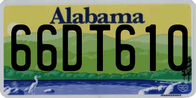 AL license plate 66DT610
