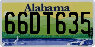 AL license plate 66DT635