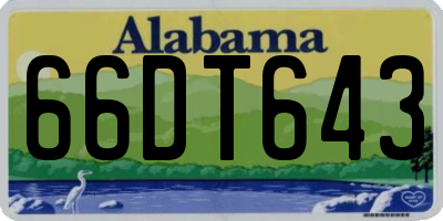 AL license plate 66DT643