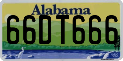 AL license plate 66DT666