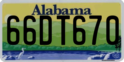 AL license plate 66DT670