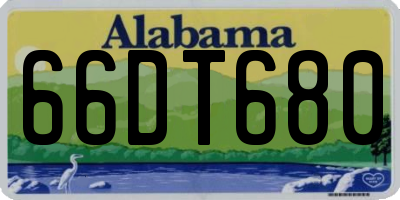 AL license plate 66DT680