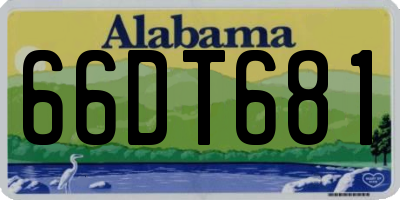 AL license plate 66DT681