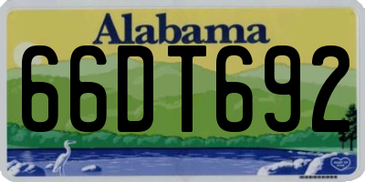AL license plate 66DT692