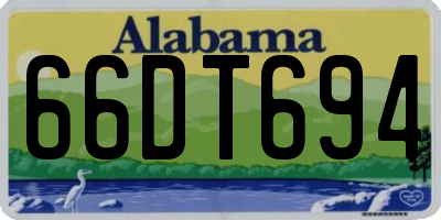 AL license plate 66DT694