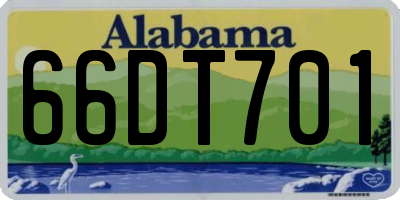 AL license plate 66DT701