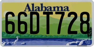AL license plate 66DT728