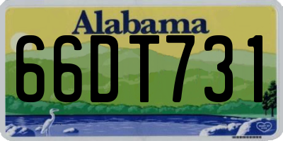 AL license plate 66DT731