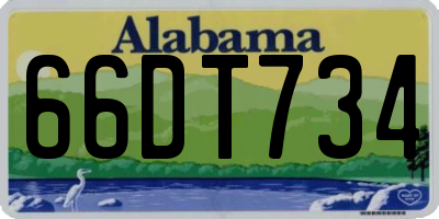 AL license plate 66DT734