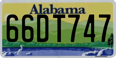 AL license plate 66DT747