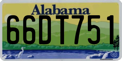 AL license plate 66DT751