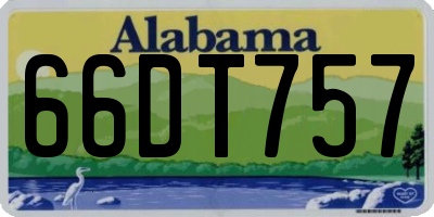AL license plate 66DT757